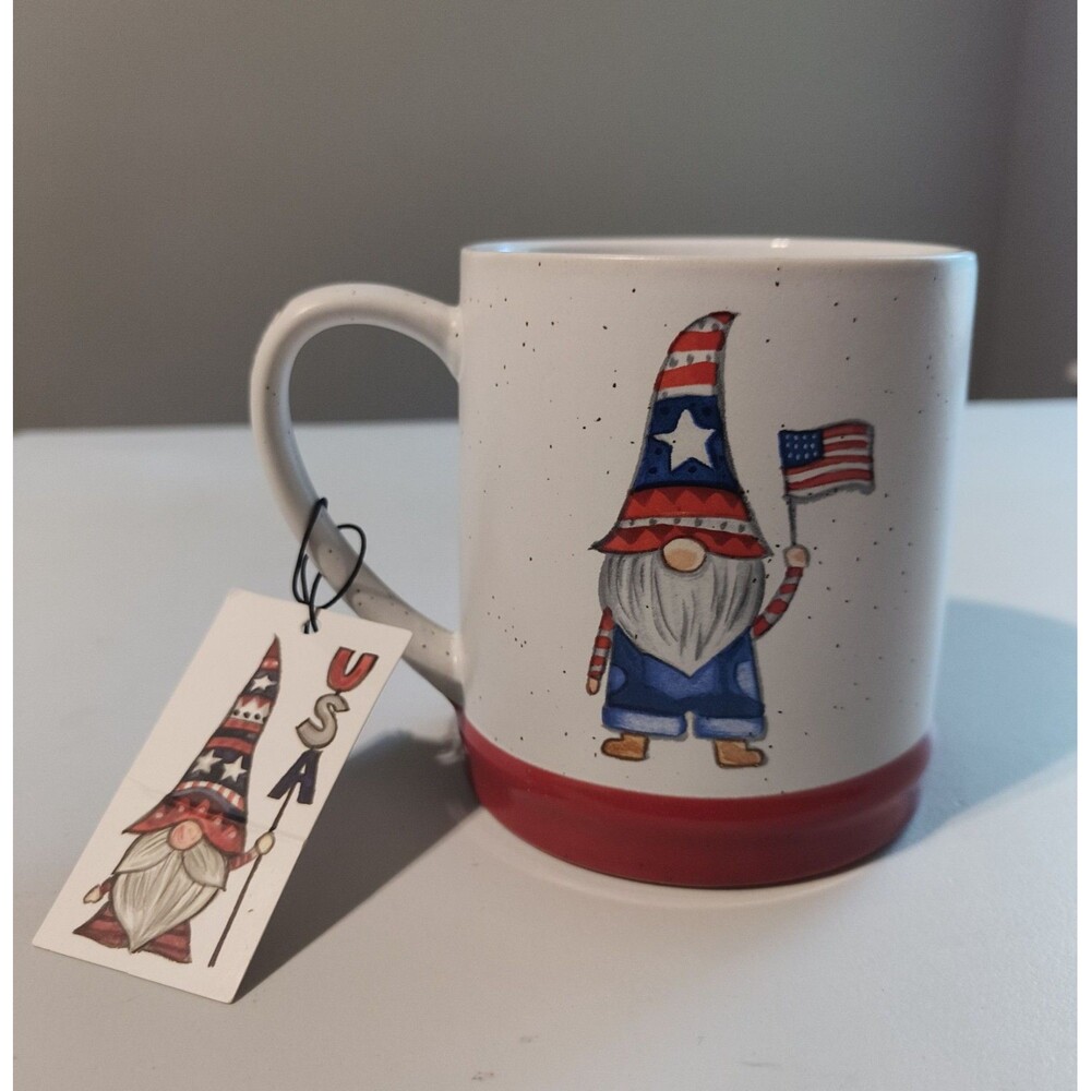 Sheffield Home 'The Land That I Love' Patriotic Gnome Mug 16oz New With Tags